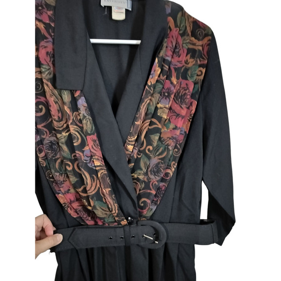 3359)Vtg 80s Diversity Petite Paisley Hippie Wrap 3/4 Sleeve Romper Jumpsuit 14 - Picture 7 of 10